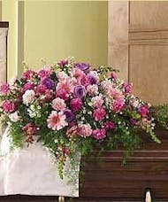 Sympathy Casket Lid Cover in Shades of Pink