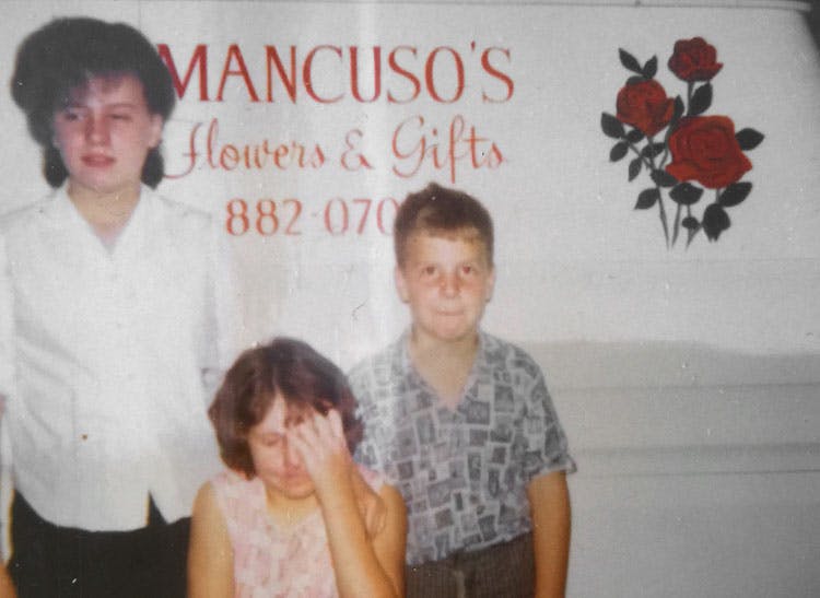 Three younger members of the Mancuso family lend a hand in the early 1980s